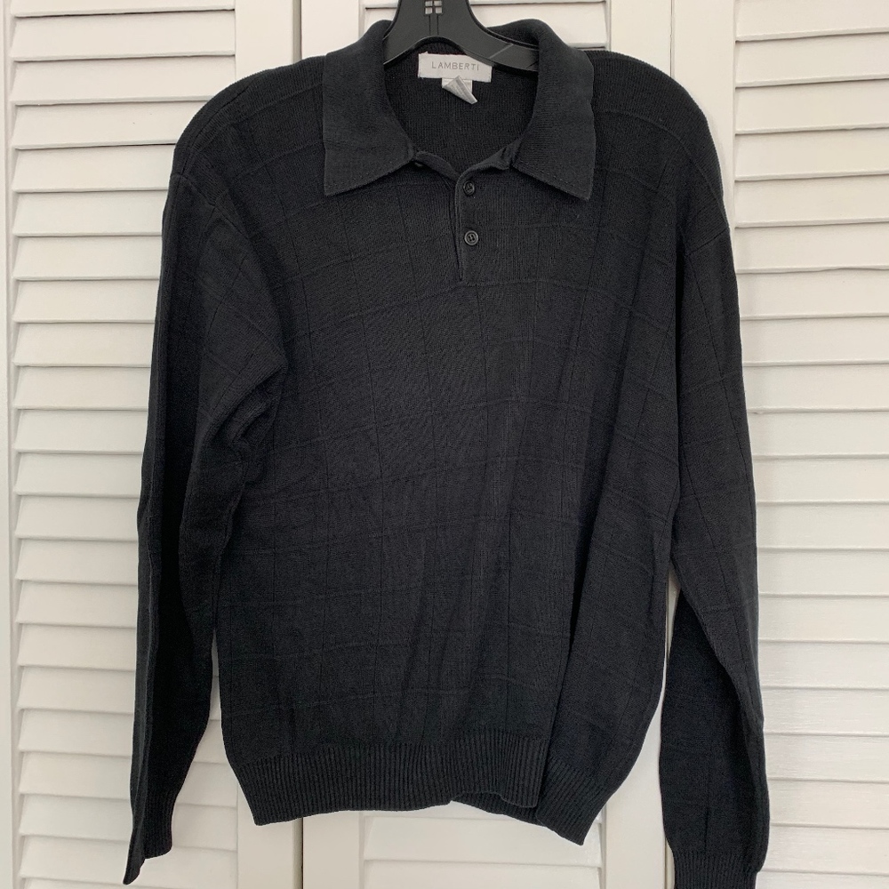 Men’s Lamberti Tone on Tone Checked Knit Top